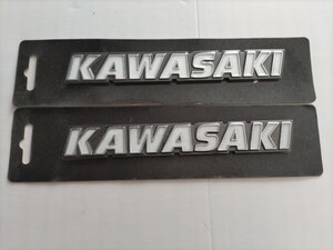 横浜発/未使用/未開封/KAWASAKI/カワサキ/エンブレム/タンクエンブレム/クラシック/Z2/旧ロゴ/2枚セット/長期間倉庫保管品/ホワイト/19cm/