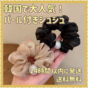 パールシュシュ♪レディースバンスクリップ ヘアアクセサリー 全4色 韓国 大人気