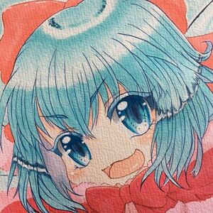 B5 同人手描きイラスト 東方 project 　チルノ　クリスマスコスプレ　No.317 送料無料　おまけつき