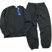 ★新品★adidas originals アディダスオリジナルス 裏起毛 ヘビーウエイト 厚手 スウェット & パンツ 上下 セット H09179 H11379 黒 O_画像1