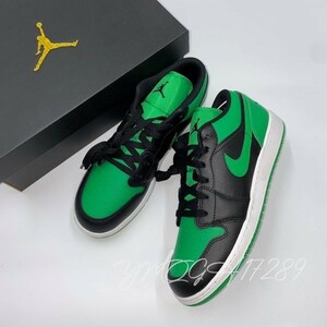 ◆新品◆NIKE ナイキ AIR JORDAN 1 LOW GS エア ジョーダン ロー 箱有 553560-065 黒緑 25.0