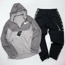 NIKE ナイキ ランニング リフレクター ジャケット & パンツ セット 上下 891688-036 DV8099-010 灰銀 黒 M_画像1