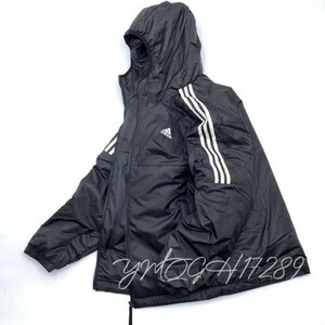 ▲新品▲adidas アディダス Essentials エッセンシャルズ インサレーテッド フード付きジャケット GH4601 黒 XO