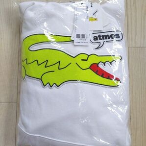 新品！LACOSTE × atmos Hoody WHITE L 20SU-S プルオーバーパーカー 白 スウェットフーディー