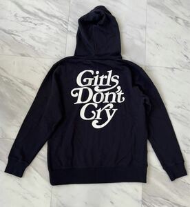 新品 未使用品 希少 Girls Don’t Cry スウェット パーカー L ネイビー × ホワイト ガールズドントクライ ロゴ プリント GIRLS DONT CRY