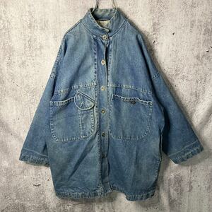 ★ CURRENT SEEN オーバーサイズ デニム ジャケット コート オーバーサイズ ネイビー ブルー★visvim margiela stussy ビンテージ 古着