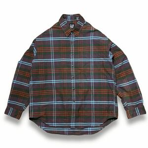 ★ 90s OLD GAP オールドギャップ チェック ボタン シャツ サイズXL パープル★アメカジ ストリート ビンテージ stussy pendleton 古着