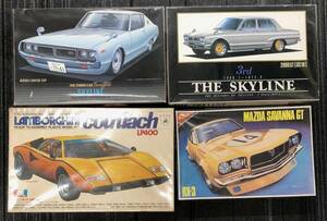 SKYLINE・MAZDA SAVANNA GT RX-3 ・countach LP400 プラモデル　4点おまとめ！！