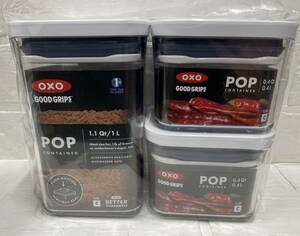 未使用 OXO GOOD GRIP グッドグリップ POP CONTAINER 1L 0.4L × 2 キッチン 食品保管 容器 コンテナ 注目 ９９円スタート