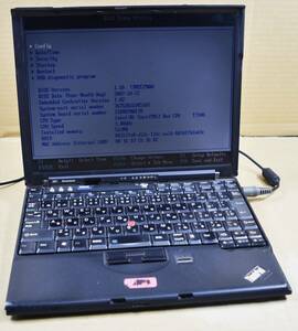 起動確認のみ(ジャンク扱い) レノボ ThinkPad X61 CPU:Core 2Duo T7100 RAM:512MB HDD:無し (管:KP180