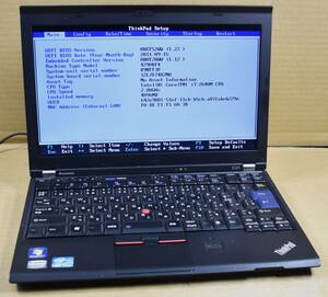 起動確認のみ(ジャンク扱い) レノボ ThinkPad X220 CPU:Core i7-2640M RAM:4G HDD:無し (管:KP181
