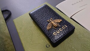 ほぼ使用品 GUCCI 〔アニマリエ〕レザー マネークリップ グッチ