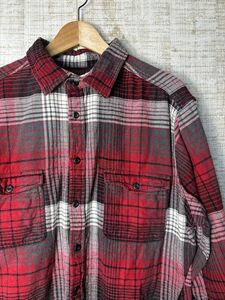 ☆US古着 Mossimo Supply ネルシャツ チェック柄 長袖 シャツ レッド赤×白【XL】コットン　　　　　　　◆4109◆