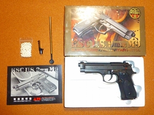 【美品】KSC U.S.9mm M9-HW オールヘビーウェイト HEAVY WEIGHT Beretta スチールプレスマガジン装備 [M92 M92F M9A1 バーテック系] R5995