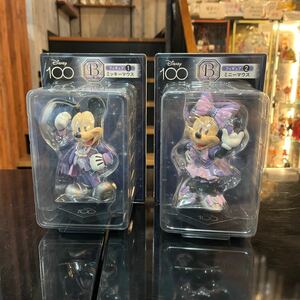 【未開封】ハッピーくじ　ディズニー　100 B賞 フィギュア　ミッキーマウス　ミニーマウス　2種セット