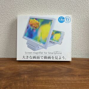  【未使用品】置くだけ大画面化 拡大鏡 スマホスタンド iPhone Android 便利グッズ ◇ スマホ用ズームスクリーン:ブラック