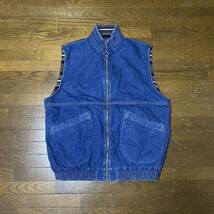 21AW TENDERLOIN DENIM BLANKET RIVERSIBLE VEST WASH テンダーロイン ベスト リバーシブル ブランケット デニム ウォッシュ M サイズ_画像1