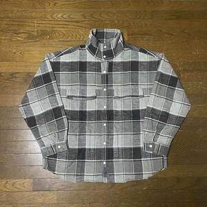 22SA TENDERLOIN FLANNEL CHECK SHT GREY テンダーロイン フランネル シャツ 長袖 チェック ハイネック グレー Lサイズ 付属品完備