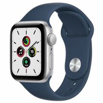 アップルウォッチ【中古】ほぼ新品 Apple Watch SE 40mm MKNY3J/A A2351 シルバー アビスブルースポーツバンド /64446_画像1