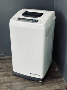 動作保証 HITACHI 日立 全自動電気洗濯機 NW-50C 5.0㎏ スリム&コンパクト 単身 小型 ピュアホワイト 生活家電 / 55875