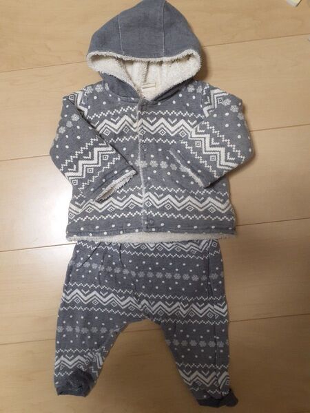 男の子60㎝ H&M ベビー服 ボアスエット 上下セット ボア フリース