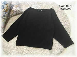 送料無料*マックスマーラウィークエンド/Max Mara WEEKEND*ボートネックプルオーバーニットトップス/ドロップショルダー/イタリア製/M