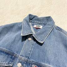 トミージーンズ TOMMY JEANS デニムジャケット ジージャン Gジャン XL位 背面デカロゴプリント インディゴブルー メンズ 銀ボタン_画像4