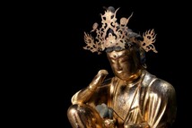 *◆錵◆2 仏教美術 木彫 水月観音坐像 34cm 仏像唐物骨董 [V42]PU/23.6廻/IT/(140)_画像3
