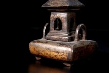 。◆錵◆2 仏教美術 銅製 舎利塔 香炉 12cm 330g 仏像唐物骨董 [P250]QP/23.8廻/YS/(60)_画像9