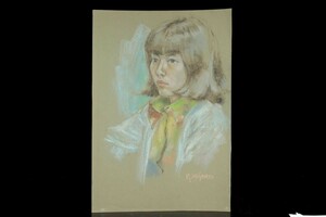 Art hand Auction *3.◆ ◆ Travail authentique garanti Shishido Hiroyoshi Peinture de beauté Peinture au pastel peinte à la main n° 10 [Y70.24] US30/7ET/(120), Ouvrages d'art, Peinture, Dessin au pastel, Dessin au crayon