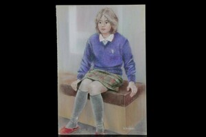 Art hand Auction *3｡◆ ◆ Authenticity Guaranteed Kazuyoshi Shishido Beauty Painting Handwritten Pastel Painting No. 10 [Y70.17]US30/7ET/(120), artwork, painting, pastel painting, crayon drawing