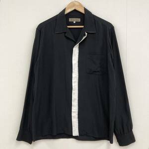 Y's for men レーヨン 長袖 オープンカラーシャツ 黒 メンズ 3サイズ ワイズフォーメン Yohji Yamamoto ヨウジヤマモト archive 3110075