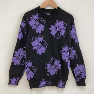 AD1997 tricot COMME des GARCONS フラワー プリント ニット セーター ブラック トリココムデギャルソン 花柄 90s VINTAGE archive 2080309