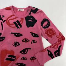 AD2000 COMME des GARCONS EYE 目 フラワー 総柄 ニット カットソー ピンク コムデギャルソン ロンT セーター VINTAGE archive 2090146_画像3