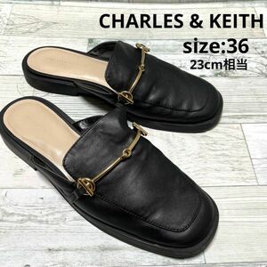 チャールズアンドキース CHARLES & KEITH ミュール ブラック 36