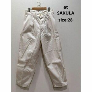  Sakura at SAKULA wide chino pants ivory 28 men's pants 