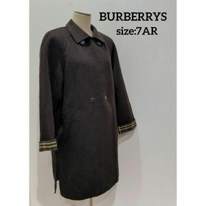 BURBERRY カシミヤ混 ウール ステンカラーコート レディース 7AR