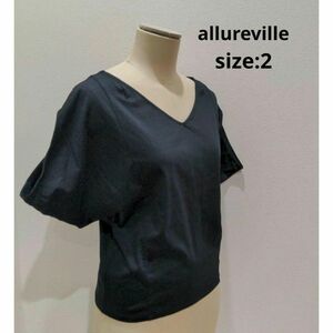 アルアバイル allureville デザイン カットソー トップス ブラック