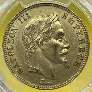 フランス 1862年BB 100フラン 金貨 ナポレオン3世 有冠 PCGS鑑定