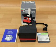 ◇ジャンク品◇ polaroid SuperColors ポラロイドカメラ スーパーカラー LM PROGRAM polaroid 600 レッド 箱傷み（2753890）_画像1