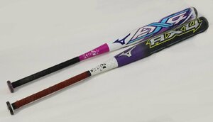 ◇現状品◇ MIZUNO PRO ミズノプロ AX4 2TP51940&1CJFS307 ソフトボール用 バット 2本 カーボン&グラス ※イタミあり (2821922)