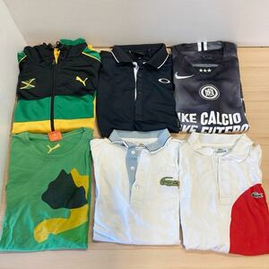 プーマ PUMA/オークリー Oakley/ナイキ NIKE/ラコステ LACOSTE まとめて6枚セット Tシャツ/ポロシャツ/ジャージ ゴルフ スポーツ 等(7-1)