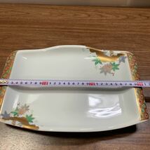 角皿 10枚セット 約30.5cm 和食器 料亭 食器 懐石 焼物皿 キッチン用品 盛り皿 金彩 モダン おしゃれ レトロ 日本料理 正月 (石404_画像6