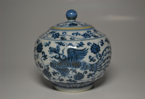 中国美術　染付　茶入　茶道具　中国古玩　置物　