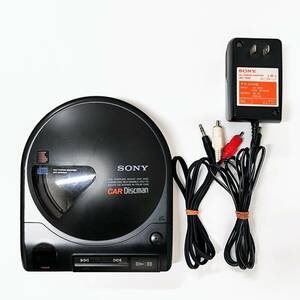 3845★【SONY / 初代 Car Discman】ソニー ポータブルCDプレーヤー ディスクマン 通電のみOK◇純正ACアダプタ付属◇昭和レトロ