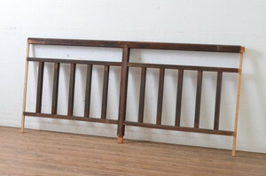 R-065278　和製アンティーク　昭和初期　立派な古いお屋敷で使われていた幅約1.8メートルの手すり(手摺、柵、欄干、木製フェンス)