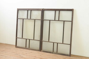 R-069635 antique fittings Taisho romance furthermore part shop making . recommendation . glass window 2 pieces set ( sliding door, glass door )(R-069635)