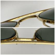 ケース付★B&L RAY-BANボシュロムレイバン Metalメタル2 GOLDゴールド G-15 白ロゴ BL砂打 ティアドロップVINTAGEサングラスUSA製 62mm_画像5