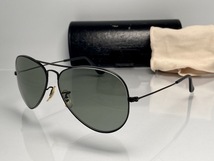 70s★B&L RAY-BANボシュロムレイバン METAL 1ブラックメタル BLACK/G-15 黒 58mm ティアドロップVINTAGEサングラスUSA製 ケース付_画像4