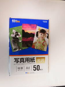 新品 写真用紙 光沢 特厚 A4 しっかりとした厚み 0.28mm 50枚 ED-EPA450